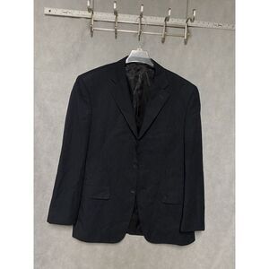 Giorgio Armani‎ Blazer Men 44L Black 3B Italy Career Micro Striped Coat Luxury